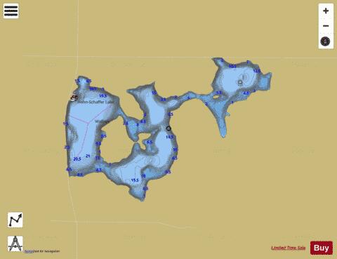 Hehn-Schaffer Lake depth contour Map - i-Boating App