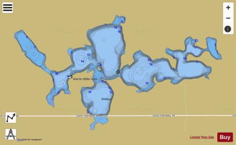 Marvin Miller Lake depth contour Map - i-Boating App