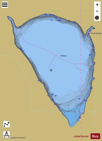 Kraft Slough depth contour Map - i-Boating App