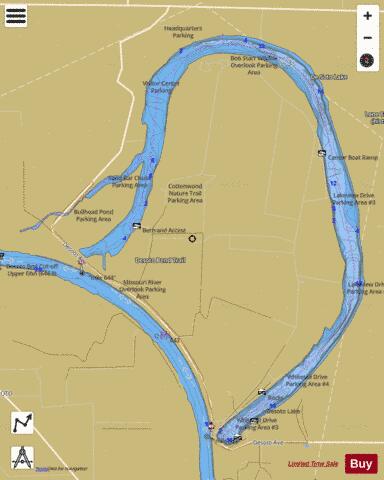 Desoto Bend depth contour Map - i-Boating App