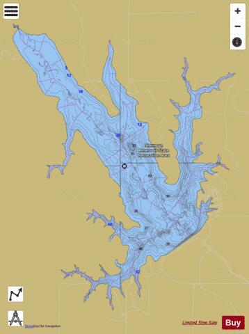 Sherman Reservoir depth contour Map - i-Boating App