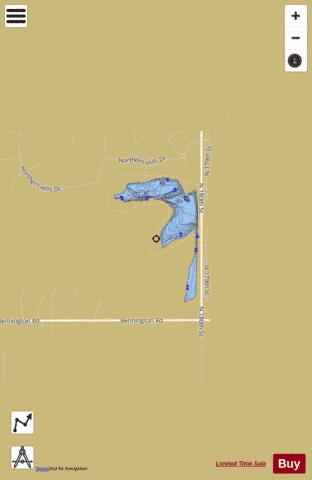 Prairie View Lake depth contour Map - i-Boating App