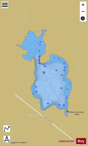 Akers Pond depth contour Map - i-Boating App
