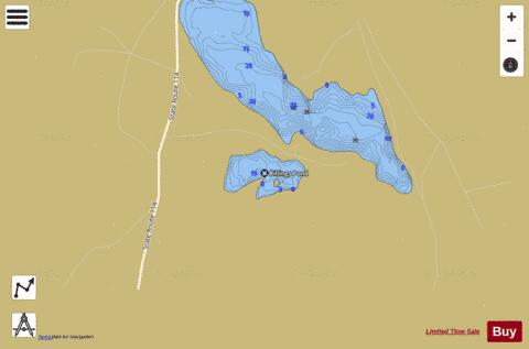 Billings Pond depth contour Map - i-Boating App