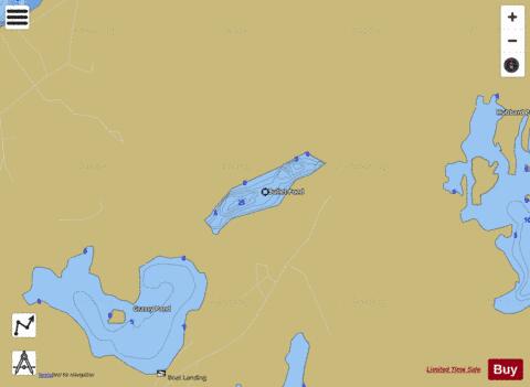 Bullet Pond depth contour Map - i-Boating App