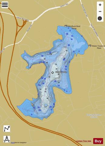 Canobie Lake depth contour Map - i-Boating App