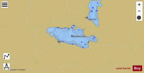 Chesham Pond depth contour Map - i-Boating App