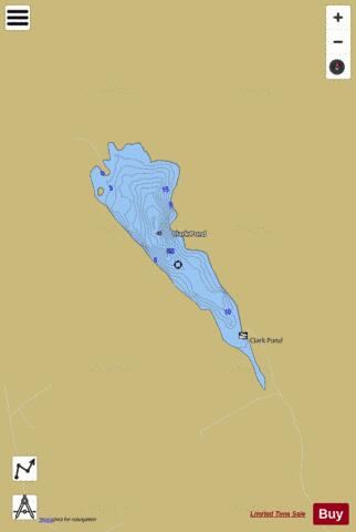 Clark Pond depth contour Map - i-Boating App