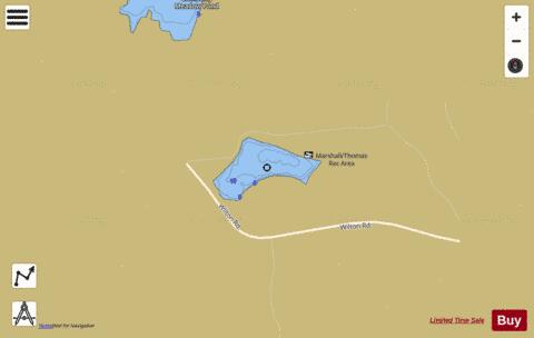 Cunningham Pond depth contour Map - i-Boating App