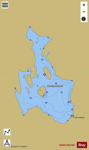 Deering Reservoir depth contour Map - i-Boating App