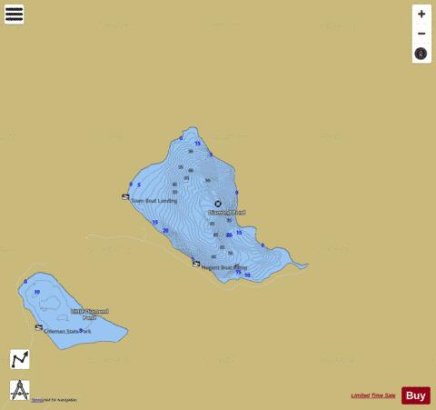 Diamond Pond depth contour Map - i-Boating App