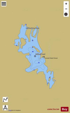 Hubbard Pond depth contour Map - i-Boating App