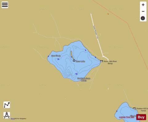 Kezar Lake depth contour Map - i-Boating App