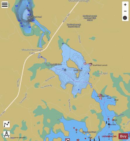 Lees Pond depth contour Map - i-Boating App