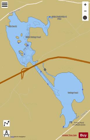 Little Turkey Pond depth contour Map - i-Boating App