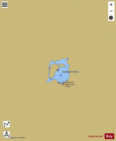 Meetinghouse Pond depth contour Map - i-Boating App