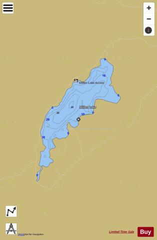 Millen Lake depth contour Map - i-Boating App