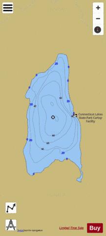 Third Connecticut Lake depth contour Map - i-Boating App