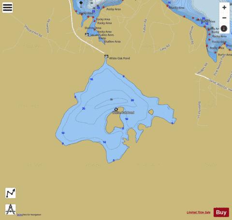 White Oak Pond depth contour Map - i-Boating App