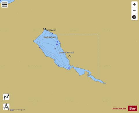 Lower Baker Pond depth contour Map - i-Boating App