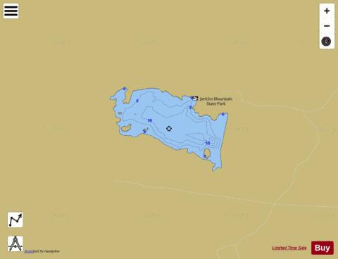 JERICHO LAKE depth contour Map - i-Boating App