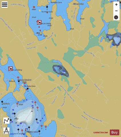 PICKERING POND depth contour Map - i-Boating App