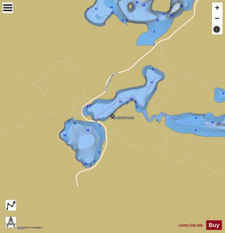 Fish Creek Ponds depth contour Map - i-Boating App