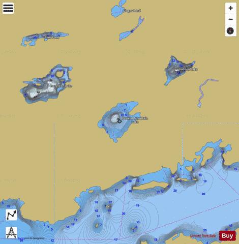 Peaked Mountain Lake depth contour Map - i-Boating App