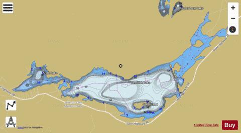 Sixth + Seventh Lake depth contour Map - i-Boating App