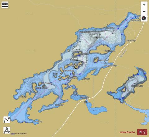 Lower Saranac Lake depth contour Map - i-Boating App