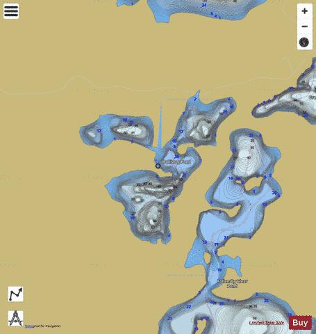 Polliwog Pond depth contour Map - i-Boating App