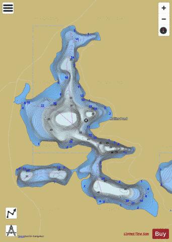 Rollins Pond depth contour Map - i-Boating App