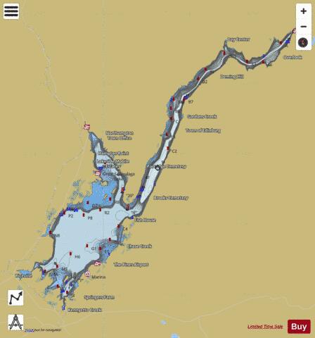 Great Sacandaga Lake depth contour Map - i-Boating App