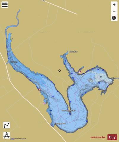 Deer Creek Lake depth contour Map - i-Boating App