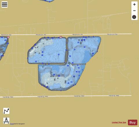 Ferguson Reservoir depth contour Map - i-Boating App