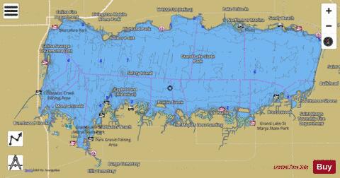 Grand Lake St. Mary's depth contour Map - i-Boating App