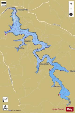 Piedmont depth contour Map - i-Boating App