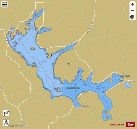 Seneca depth contour Map - i-Boating App