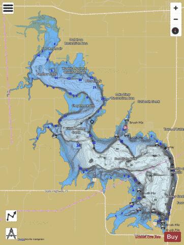 Foss Reservoir depth contour Map - i-Boating App
