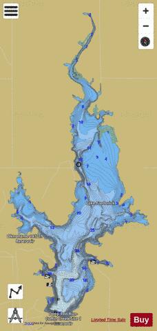 Lake Frederick depth contour Map - i-Boating App