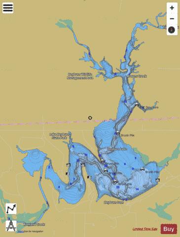 Heyburn Lake depth contour Map - i-Boating App