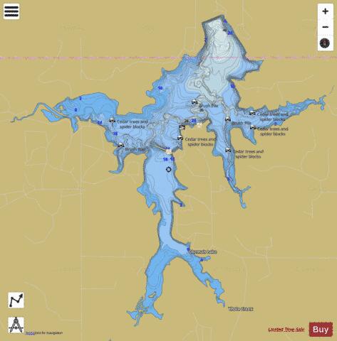 Okemah Lake depth contour Map - i-Boating App