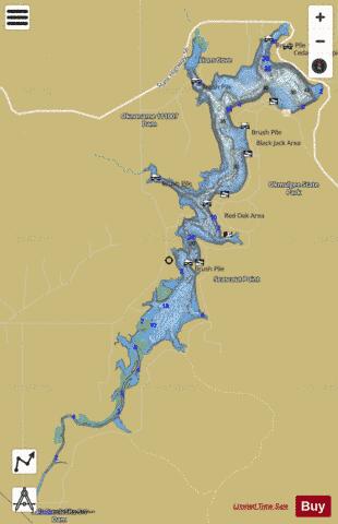 Okmulgee depth contour Map - i-Boating App