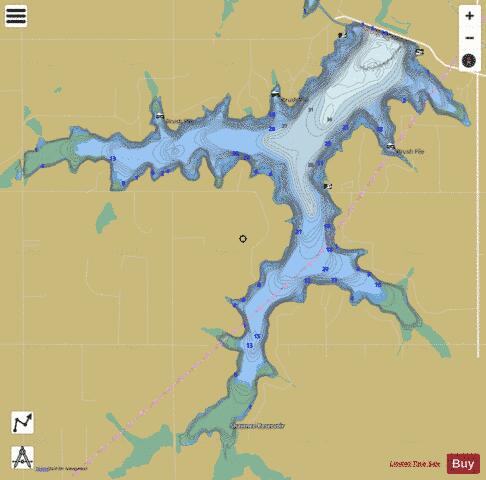 Shawnee Twin 1 (Shawnee Reservoir) depth contour Map - i-Boating App