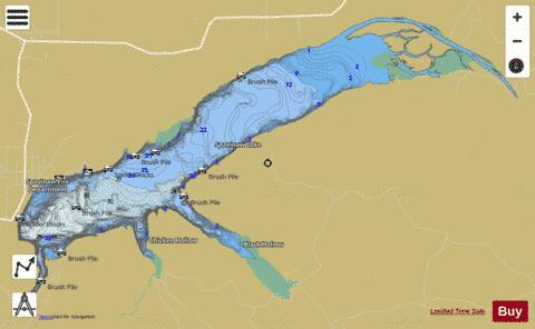 Spavinaw Lake depth contour Map - i-Boating App