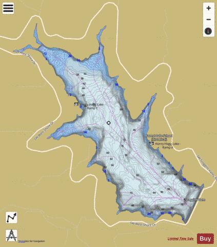 Henry Hagg Lake depth contour Map - i-Boating App
