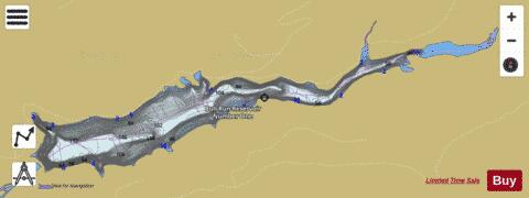 Bull Run Reservoir Number One depth contour Map - i-Boating App