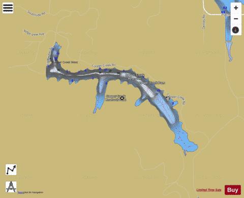 Cooper Creek Reservoir depth contour Map - i-Boating App