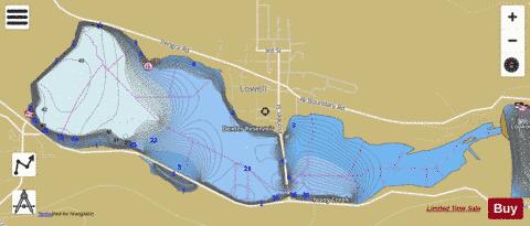Dexter Reservoir depth contour Map - i-Boating App
