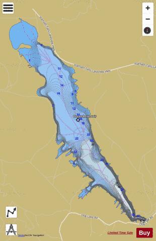 Drews Reservoir depth contour Map - i-Boating App